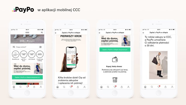 Jesteś w sklepie CCC? Weź buty do domu, zapłać później. CCC wspierane przez PayPo, jako pierwsze w Polsce i jedno z pierwszych w Europie, wprowadza szybkie płatności odroczone w sklepach stacjonarnych, na bazie własnej aplikacji mobilnej.