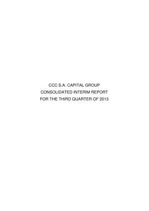 Consolidated Quarterly Report For 3Q of the financial year 2013