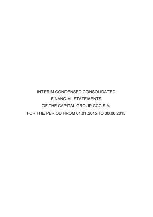Consolidated financial statements of CCC S.A. Group and CCC S.A. for 01.01.2015 - 30.06.2015