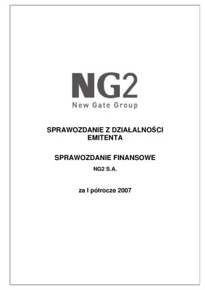 Jednostkowy raport półroczny za I półrocze 2007 r.