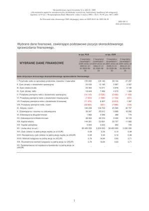 Consolidated quarterly report Q2 2005