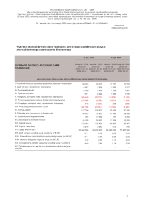 Consolidated quarterly report Q1 2006