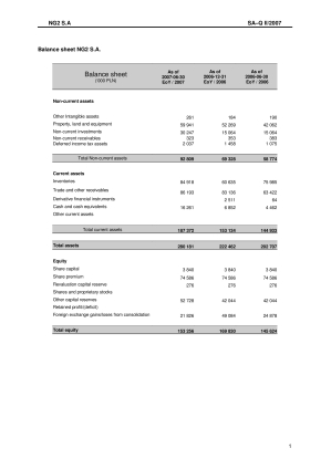 Financial statements of NG2 S.A. for the first half of the fiscal year of 2007