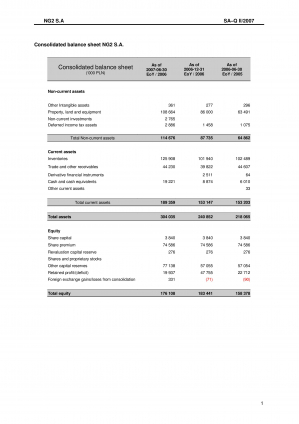 Consolidated quarterly report Q2 2007