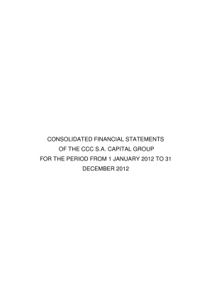 Consolidated financial statements of CCC S.A. Group for 01.01.2012 -31.12.2012