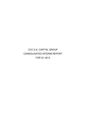 Consolidated Quarterly Report For 1Q of the financial year 2013