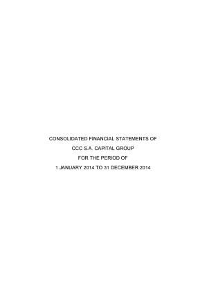 Consolidated financial statements of CCC S.A. Group for 01.01.2014 - 31.12.2014