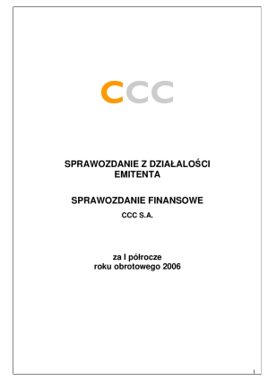 Jednostkowy raport pólroczny za I półrocze 2006 r.