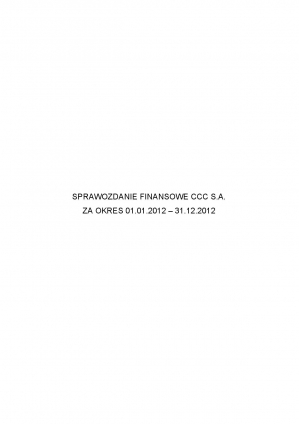Jednostkowy raport roczny za rok obrotowy 2012