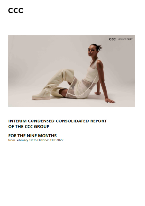 Interim Condensed Consolidated Report of the CCC Group for the nine months of 2022