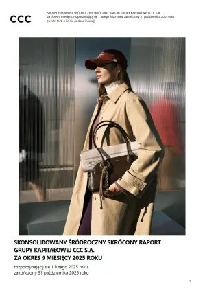Śródroczny skrócony skonsolidowany raport Grupy Kapitałowej CCC S.A. za III kwartał 2025 roku