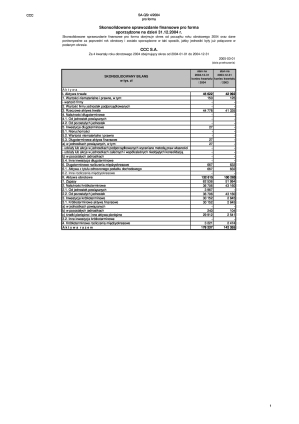 Skonsolidowane sprawozdanie finansowe pro forma na 31.12.2004r.