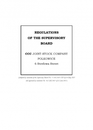 The Regulations of the Supervisory Board CCC S.A
